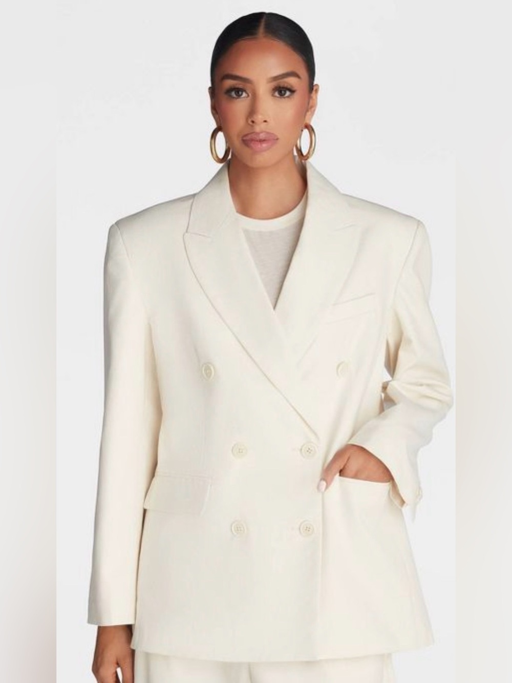 KBB by Kahlana “The David Blazer* Cream Jacket sizes— 2x,1x,S